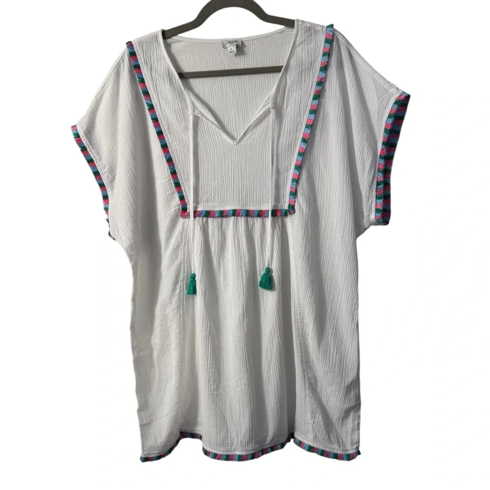 J. Crew Fringe Beach Tunic Cotton Cover-Up - Picture 4 of 7